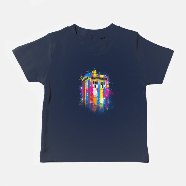 Rainbow Tardis-Baby-Basic-Tee-kharmazero