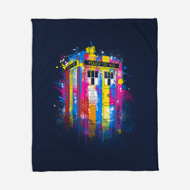 Rainbow Tardis-None-Fleece-Blanket-kharmazero