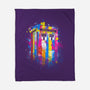 Rainbow Tardis-None-Fleece-Blanket-kharmazero