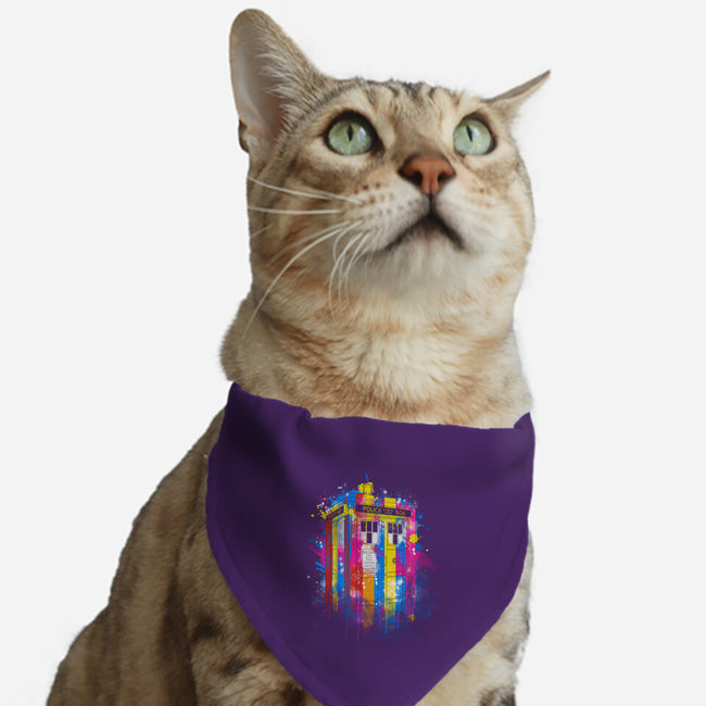 Rainbow Tardis-Cat-Adjustable-Pet Collar-kharmazero