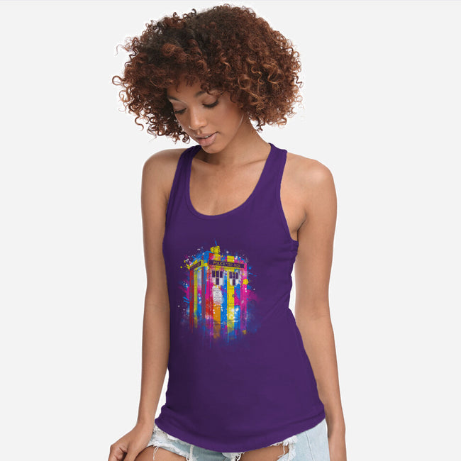 Rainbow Tardis-Womens-Racerback-Tank-kharmazero