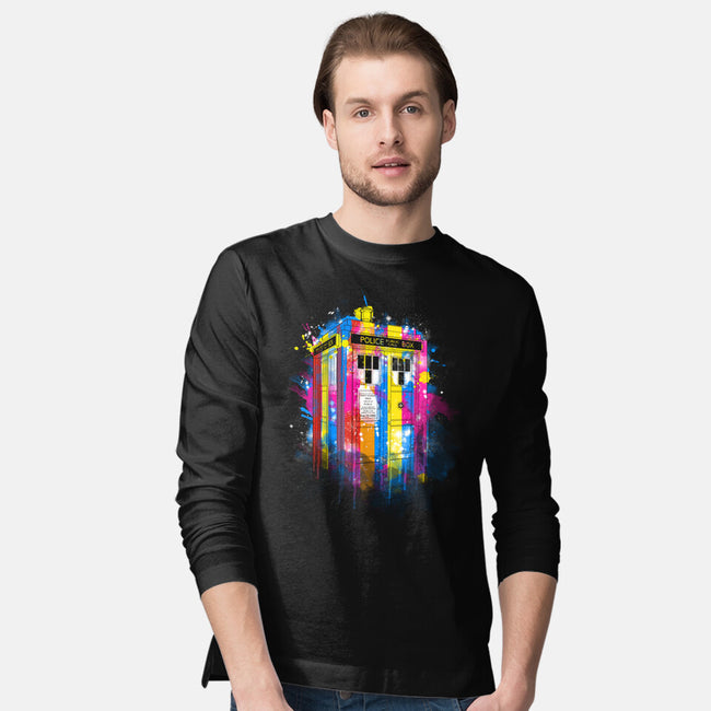 Rainbow Tardis-Mens-Long Sleeved-Tee-kharmazero