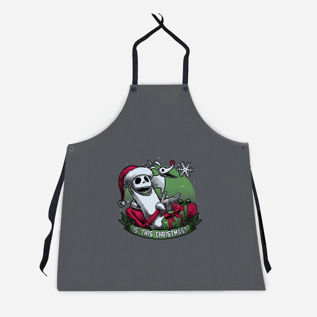 Skeleton Christmas Halloween-Unisex-Kitchen-Apron-Studio Mootant