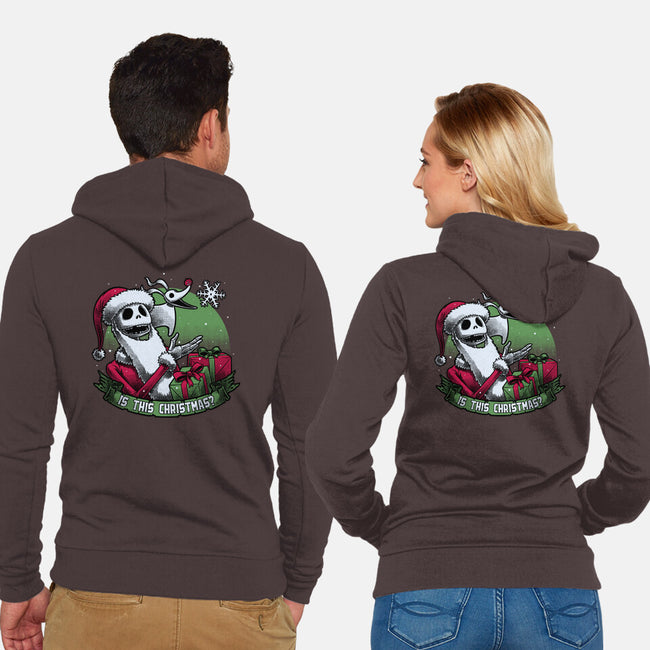 Skeleton Christmas Halloween-Unisex-Zip-Up-Sweatshirt-Studio Mootant