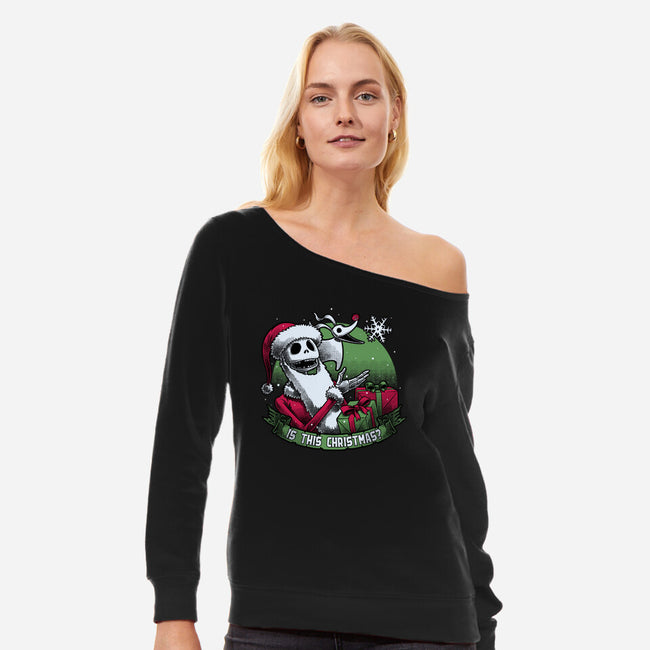 Skeleton Christmas Halloween-Womens-Off Shoulder-Sweatshirt-Studio Mootant