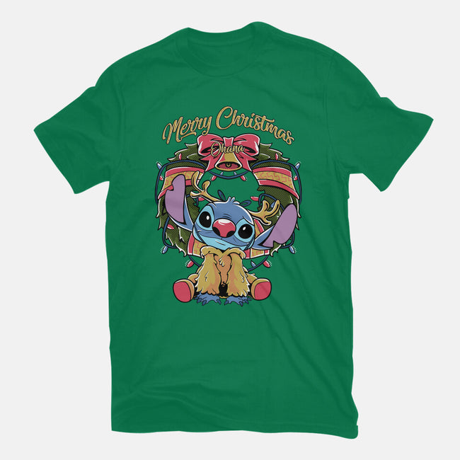 Stitch Christimas-Womens-Fitted-Tee-Nihon Bunka