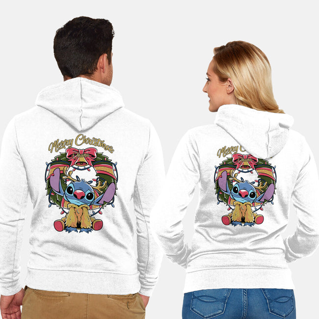 Stitch Christimas-Unisex-Zip-Up-Sweatshirt-Nihon Bunka