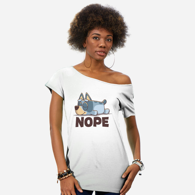 Lazy Heeler-Womens-Off Shoulder-Tee-retrodivision