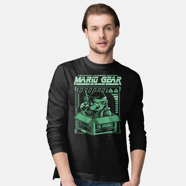 Solid Mario-Mens-Long Sleeved-Tee-arace