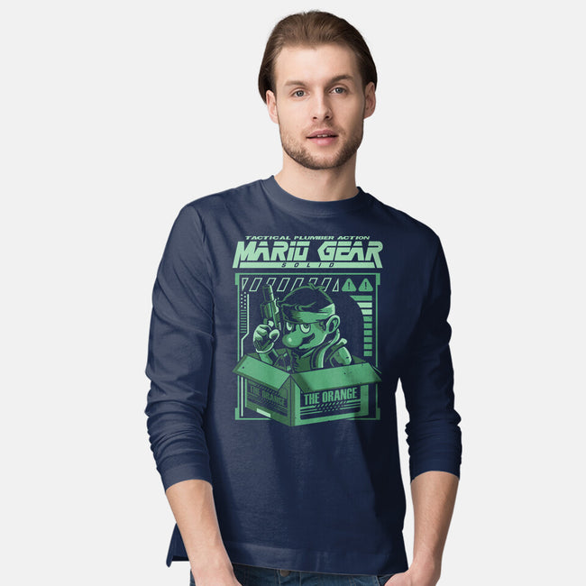 Solid Mario-Mens-Long Sleeved-Tee-arace