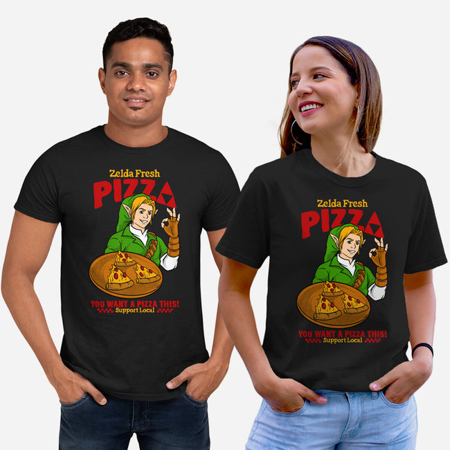 Fresh Pizza-Unisex-Basic-Tee-spoilerinc