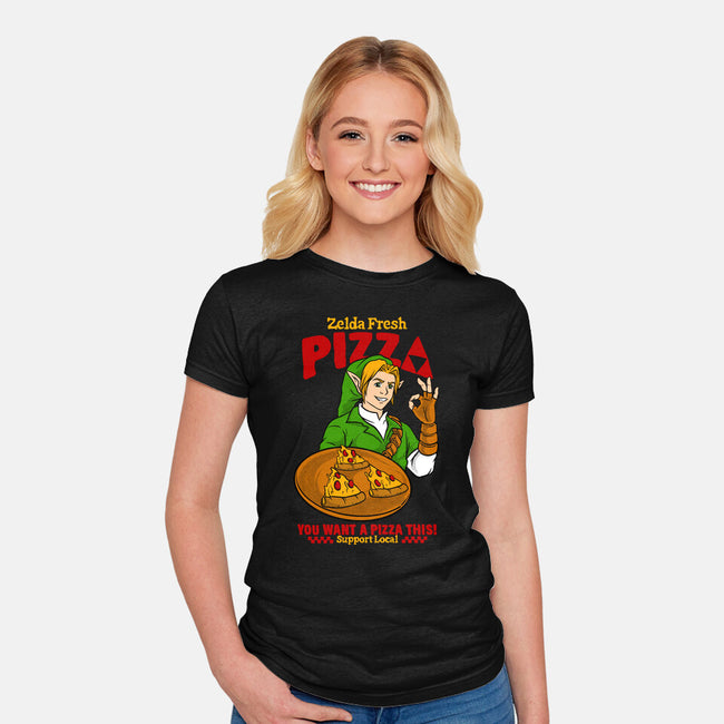 Fresh Pizza-Womens-Fitted-Tee-spoilerinc