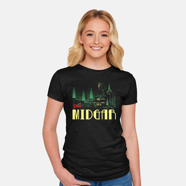 Visit Midgar-Womens-Fitted-Tee-arace