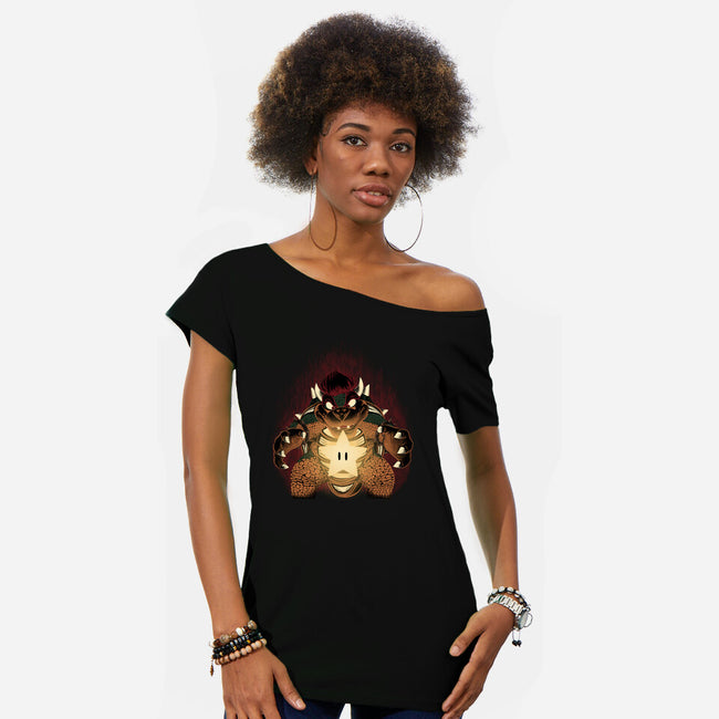 Bowser Star-Womens-Off Shoulder-Tee-rmatix