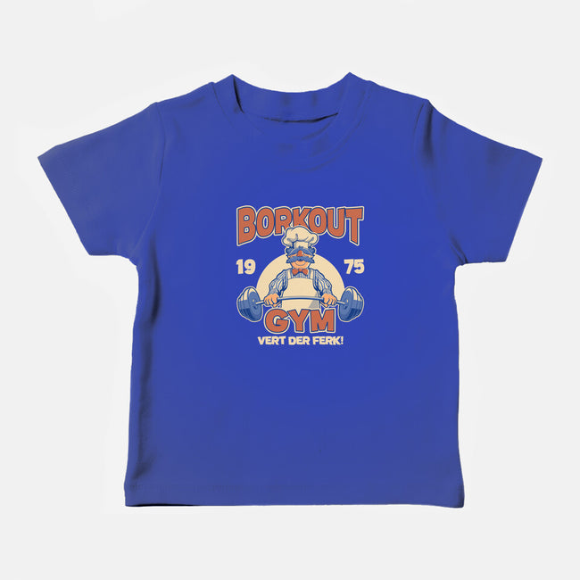 Borkout Gym-Baby-Basic-Tee-retrodivision