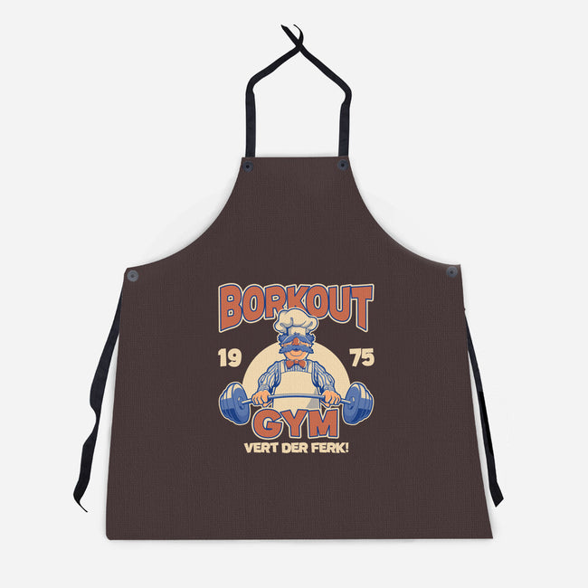 Borkout Gym-Unisex-Kitchen-Apron-retrodivision