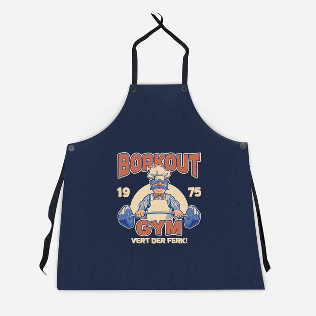 Borkout Gym-Unisex-Kitchen-Apron-retrodivision