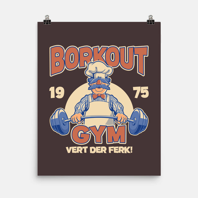 Borkout Gym-None-Matte-Poster-retrodivision