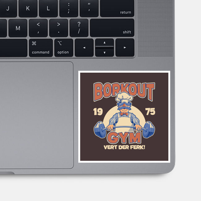 Borkout Gym-None-Glossy-Sticker-retrodivision