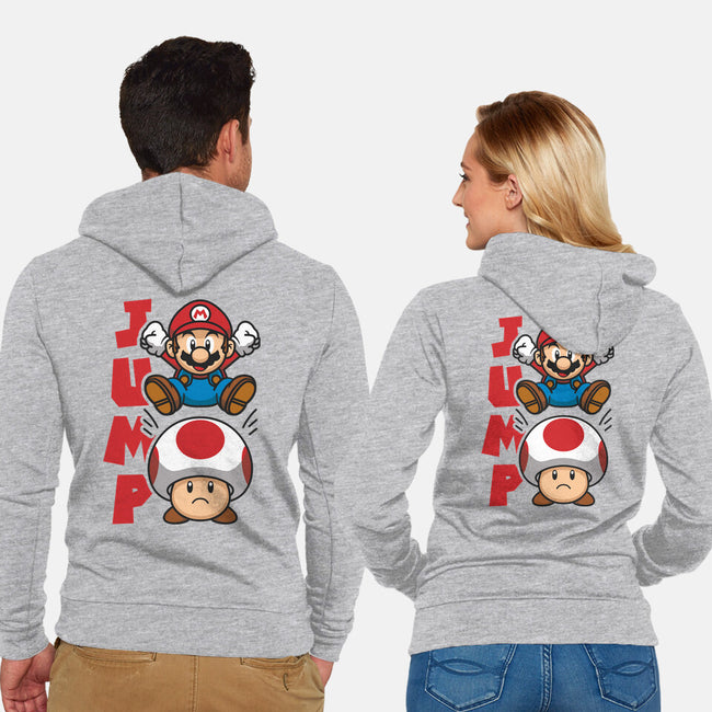 Toad Jump-Unisex-Zip-Up-Sweatshirt-Astoumix