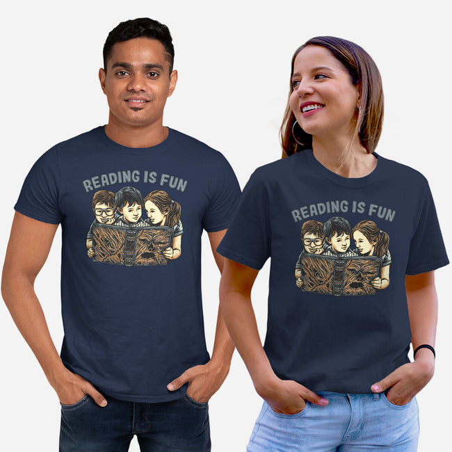 Reading Is Fun For Us-Unisex-Basic-Tee-momma_gorilla