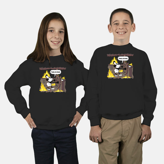 Everything's Fine On The Steamboat-Youth-Crew Neck-Sweatshirt-rocketman_art