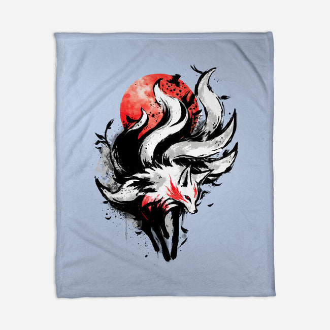 Kitsune Fox Splash-None-Fleece-Blanket-fanfreak1