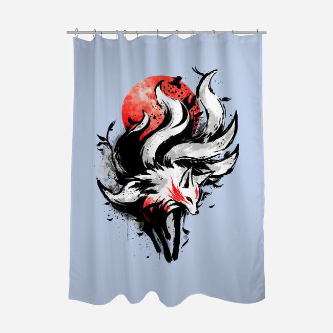 Kitsune Fox Splash-None-Polyester-Shower Curtain-fanfreak1