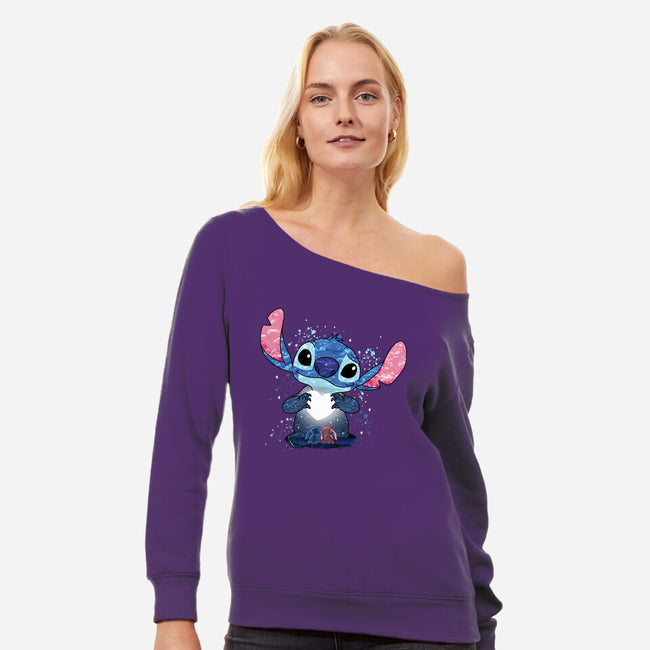 Stitch's Love-Womens-Off Shoulder-Sweatshirt-JamesQJO