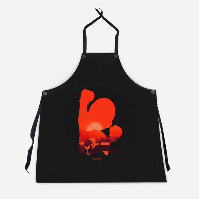 Mario Landscape-Unisex-Kitchen-Apron-MaxoArt