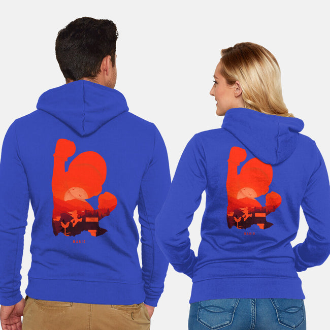 Mario Landscape-Unisex-Zip-Up-Sweatshirt-MaxoArt