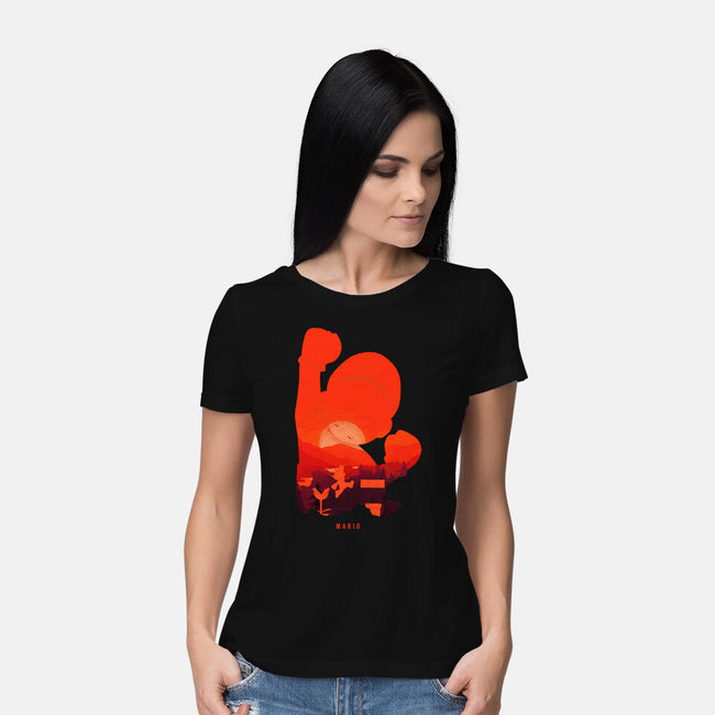 Mario Landscape-Womens-Basic-Tee-MaxoArt