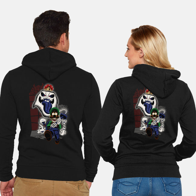 Mansion Ghost-Unisex-Zip-Up-Sweatshirt-rmatix