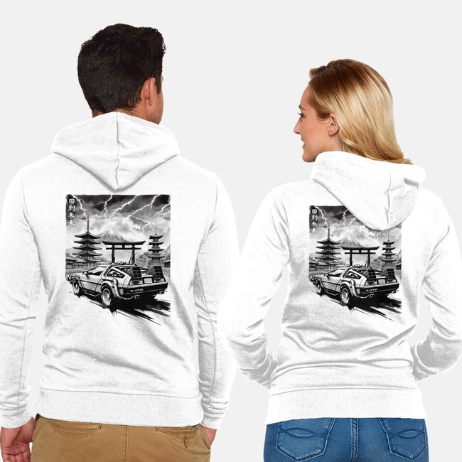 Back To The Japan Temple-Unisex-Zip-Up-Sweatshirt-DrMonekers