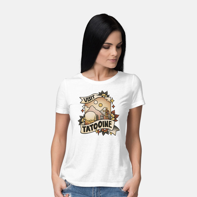 Visit Tatooine Tattoo-Womens-Basic-Tee-tobefonseca