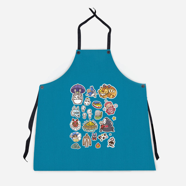 Ghibli Cuties-Unisex-Kitchen-Apron-demonigote