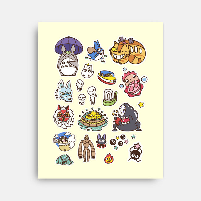 Ghibli Cuties-None-Stretched-Canvas-demonigote