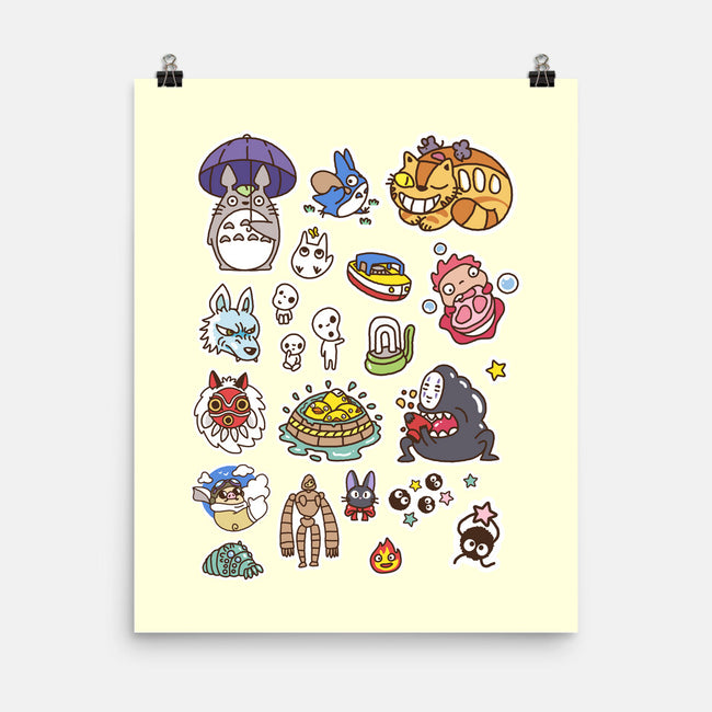 Ghibli Cuties-None-Matte-Poster-demonigote