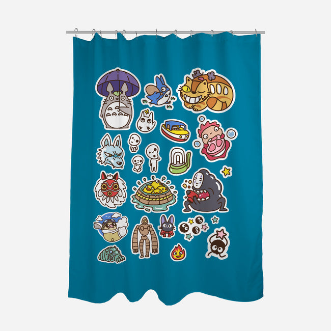 Ghibli Cuties-None-Polyester-Shower Curtain-demonigote