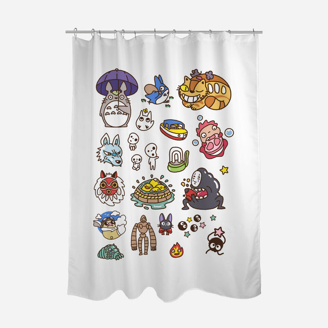 Ghibli Cuties-None-Polyester-Shower Curtain-demonigote