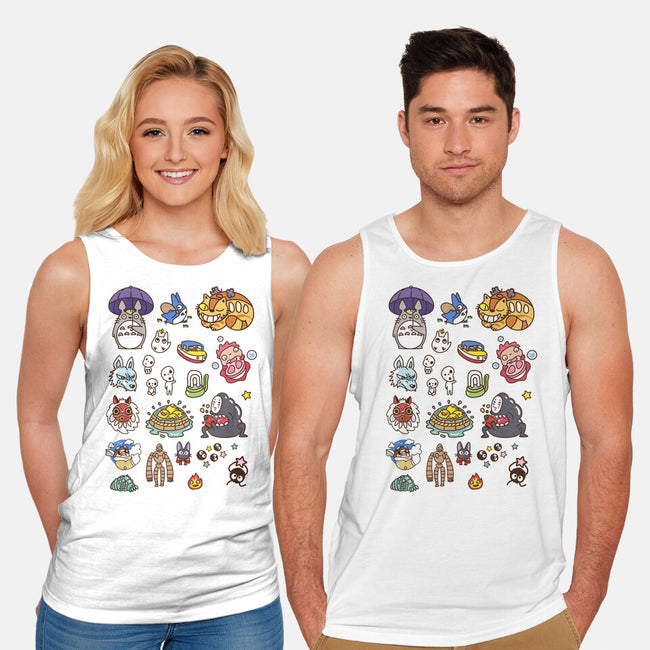 Ghibli Cuties-Unisex-Basic-Tank-demonigote