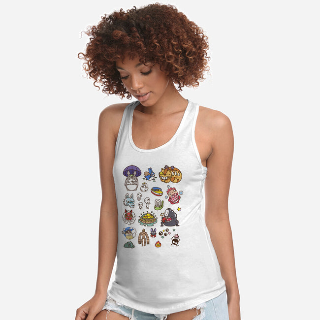 Ghibli Cuties-Womens-Racerback-Tank-demonigote