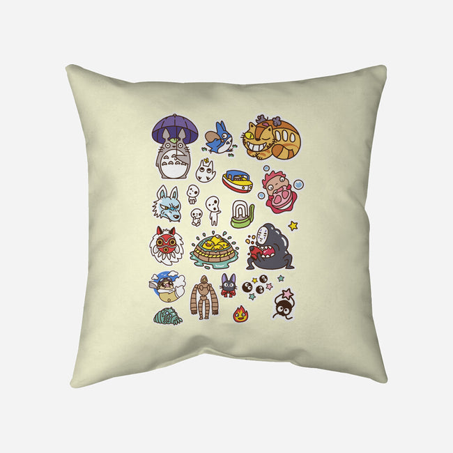 Ghibli Cuties-None-Removable Cover-Throw Pillow-demonigote