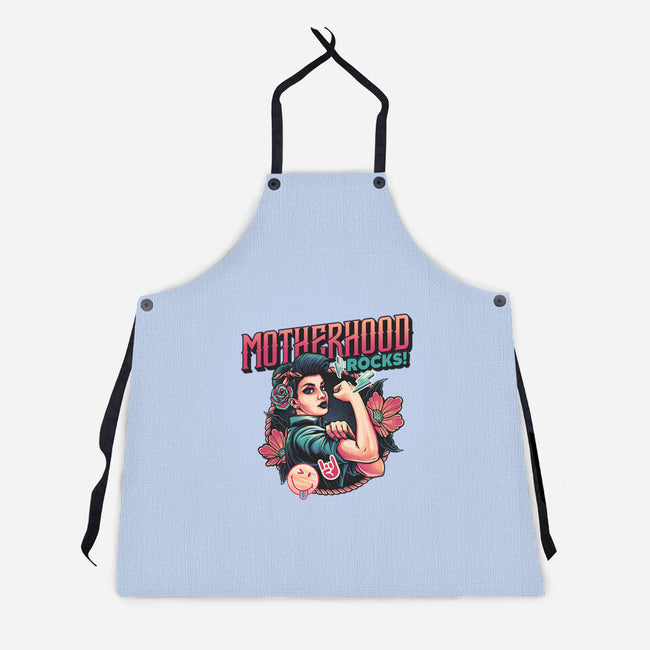 Motherhood Rocks-Unisex-Kitchen-Apron-momma_gorilla