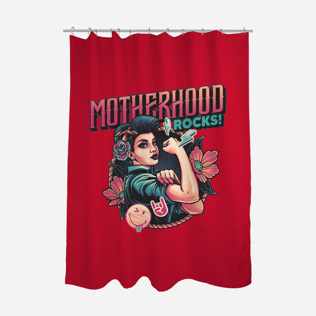 Motherhood Rocks-None-Polyester-Shower Curtain-momma_gorilla