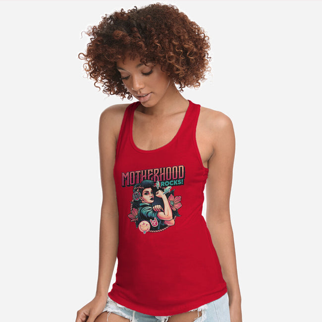 Motherhood Rocks-Womens-Racerback-Tank-momma_gorilla