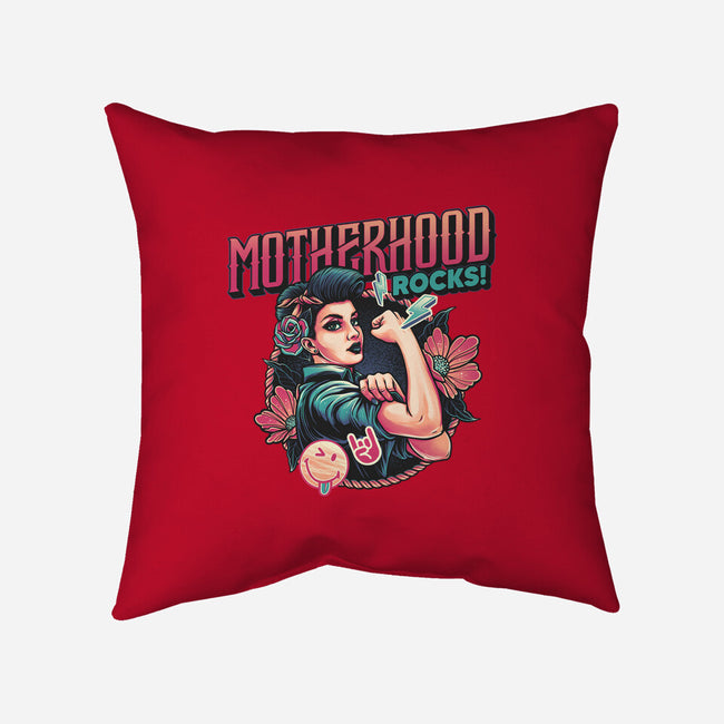 Motherhood Rocks-None-Removable Cover-Throw Pillow-momma_gorilla