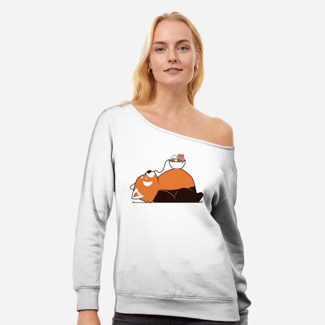 Ramen Time-Womens-Off Shoulder-Sweatshirt-sebasebi