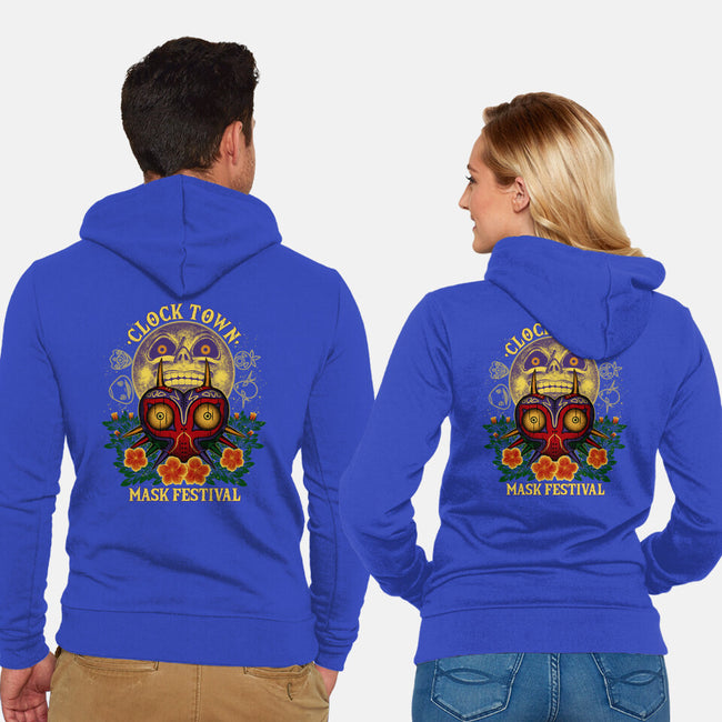 Clock Town Mask Festival-Unisex-Zip-Up-Sweatshirt-rmatix