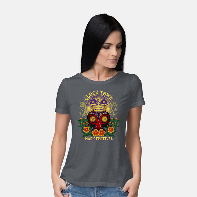 Clock Town Mask Festival-Womens-Basic-Tee-rmatix